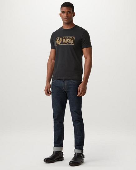 T-Shirt Belstaff Homme Long Way Up Noir Coton Soldes OB1483792